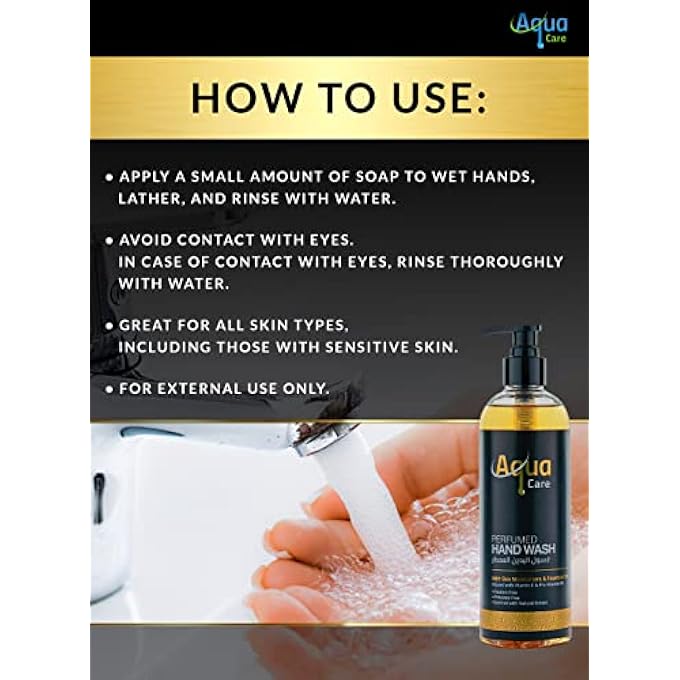 Aqua Care PERFUMED LUXURIOUS HAND SOAP | ANTI-BACTERIAL HAND LIQUID WASH PUMP | WITH NATURAL EXTRACT TEA TREE, LAVENDER & ALOE VERA, SKIN MOISTURIZERS | VITAMIN E & PRO-VITAMIN B5, 475ML - Image 5